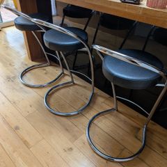 Postmodern Italian Chrome Pipping Stools by Effezeta