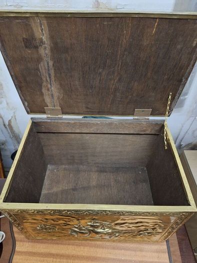 Vintage brass coal scuttle