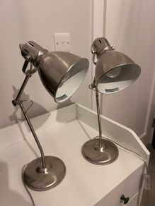 Pair of adjustable table lamps - Nickel