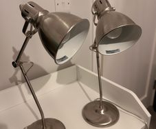 Pair of adjustable table lamps - Nickel