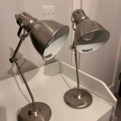 Pair of adjustable table lamps - Nickel
