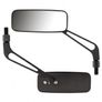 Rectangular Metal Motorcycle Mirrors - Black Image 3