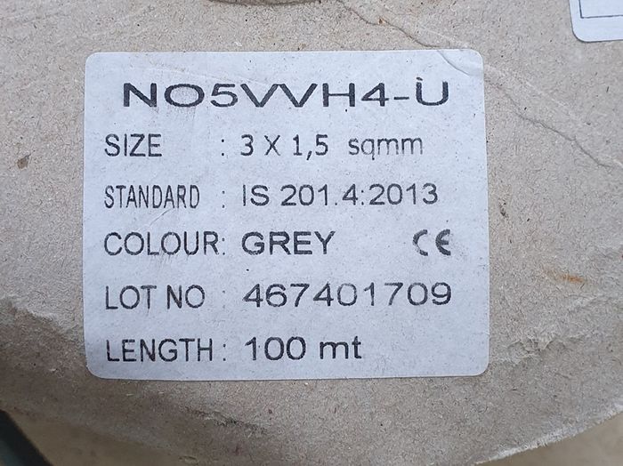 REDUCED - 3 x 1.5mm 3x1.5mm electrical cable 100m roll