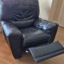 Black Leather Recliner Suite - 3 seater + 2 Single Recliners Image 2