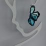 Iridescent Metallic Teal Irregular Petal Earrings Image 6