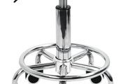 NEW SALE | Round Rolling Stool with Foot Rest PU Leather Height Adjustment Modern Industrial Metal Style Swivel Spa Salon Tattoo Work Massage Stools Small