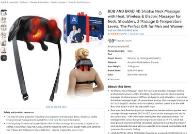 BOB AND BRAD 4D Shiatsu Neck Massager with Heat