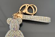 Rhinestone teddy bear keychain