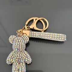 Rhinestone teddy bear keychain