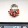 Carnelian Flower Cluster Silver Ring Image 7