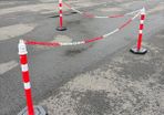 Bollards / Chain Posts / Red/white Set Of 11 Pcs