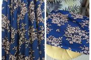 Navy and cream lace fabric 150cm x 125 cm
