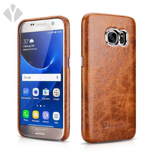 S7 Vintage Oil Wax Leather Back Cover