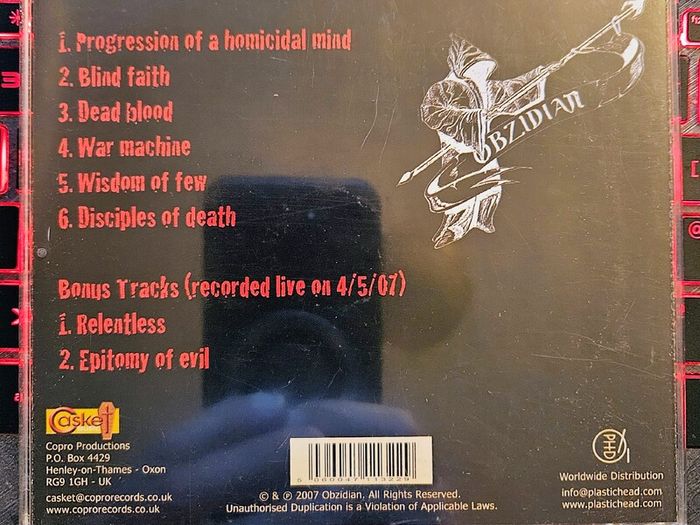 Obzidian "Obzidian" CD Album