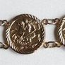 Vintage 9CT GOLD BRACELET Hallmarked 375. St. George Medallions  Bangle. length 7" - 4,45g Image 10