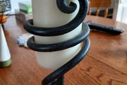 Black Metal Candle holder with candle