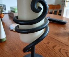 Black Metal Candle holder with candle