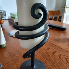 Black Metal Candle holder with candle