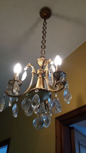 Vintage 1960 ceiling Glass Drops Murano 3 Arms