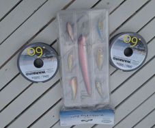 fladen shock leader and a set of 7 lures