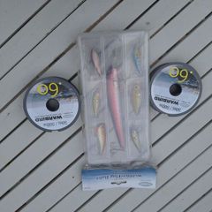 fladen shock leader and a set of 7 lures