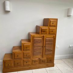 Indonesian Solid Teak Stairs Cabinet