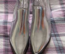 Silver short cowboy style boots