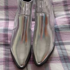Silver short cowboy style boots