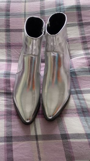 Silver short cowboy style boots