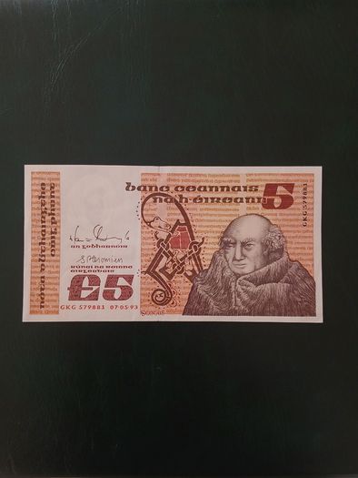 Irish 5 Pound Note - 1993 Series