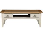 Two tone oak and painted coffee table with two drawers