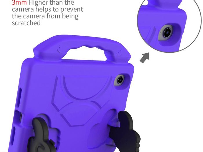 For Apple iPad Mini 6 Kids Friendly Case Shockproof Cover With Thumbs Up - Purple