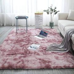 FREE EXPRESS SHIPPING Soft Fluffy Area Rugs Faux Fur Floor Carpet Rug Extra Soft and Comfy Carpet Non-Slip Indoor Fluffy Thick Area Rug for Living Room Bedroom (Pink, 80 x 160 cm)