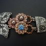 Art Deco Vintage Style Flower Leaf Statement Bracelet Image 8