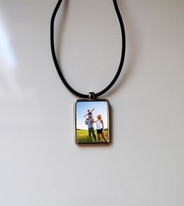 Personalised Rectangle Pendant with Cord