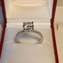 Rhodium Plated Sterling Silver 2 ct Moissanite Solitaire Ring with Accents Image 6