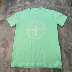 Genuine Stone Island Light Green Big Compass Embroidery T-Shirt