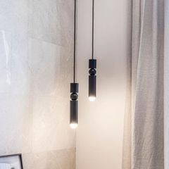 Black Cylinder Pendant Light