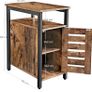 Side Table, Multipurpose Storage Cabinet with 2 Shelves, Adjustable Shelf, Steel Frame, 30 x 50 x 60 cm, Living Room Office, Industrial Style, Rustic Brown Image 3