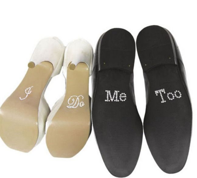 I Do" &" Me Too Bridal Groom Wedding Shoes Stickers