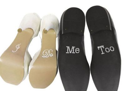 I Do" &" Me Too Bridal Groom Wedding Shoes Stickers