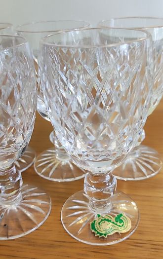 5 Waterford Crystal Sherry Glasses These are Waterford Crystal Boyne sherry glasses