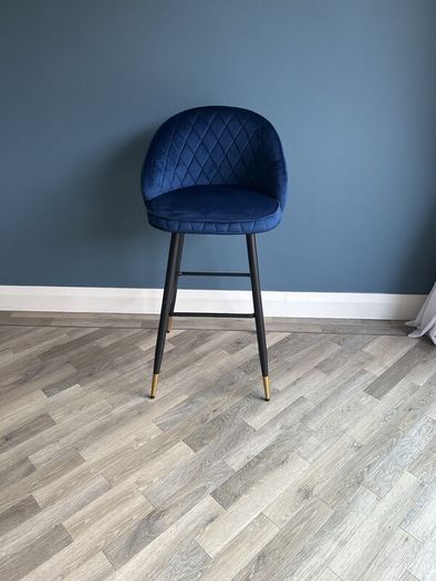 Woodies Clifton Navy Velvet Barstool
