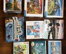 Puzzles (500, 1000 and 3000 pieces) and board game
