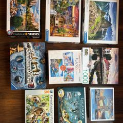 Puzzles (500, 1000 and 3000 pieces) and board game