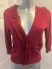 Juicy Couture Burgundy cardigan size S UK8/10 EU36/38 Free post