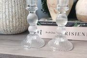 2 Glass Candle Holders