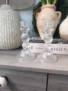 2 Glass Candle Holders