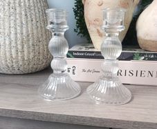 2 Glass Candle Holders