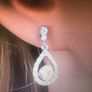 18kt White Gold Filled Drop Style Earrings Image 2